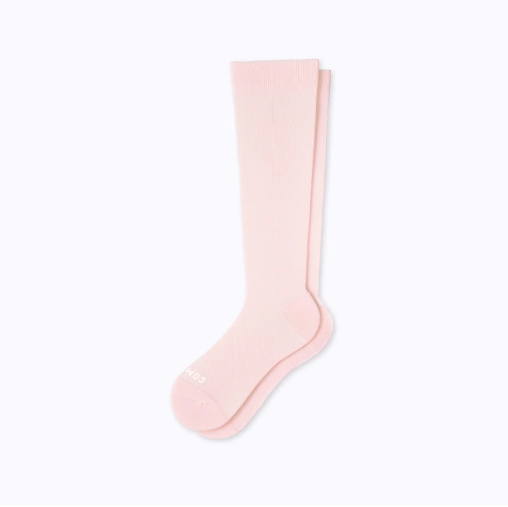 Knee-High Compression Socks – Rose/Navy Stripe